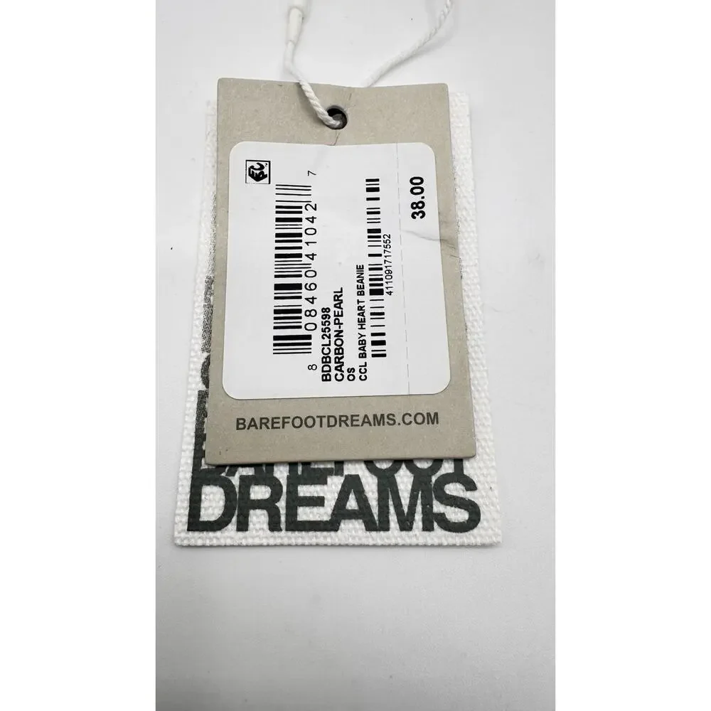 Barefoot Dreams Baby Heart Beanie Grey Os